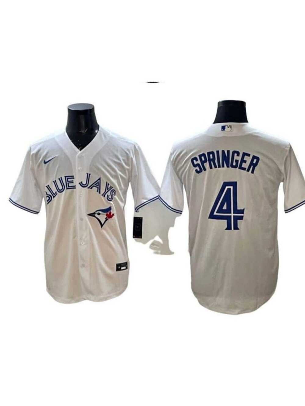 MLB Baseball Toronto Blue Jays George Springer #4 Sewn Jersey Large White NWT